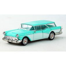 BR18175 HO Scale Brekina 1957 Buick Century Caballero - Turquoise/White