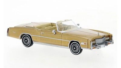 BR19752 HO Scale Brekina 1976 Cadillac Eldorado Convertible - Metallic Gold