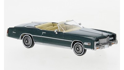 BR19754 HO Scale Brekina 1976 Cadillac Eldorado Convertible - Metallic Green