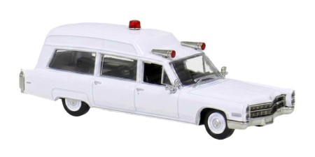 BR10227 HO Scale Brekina 1966 Cadillac Miller Meteor Ambulance - Unassembled Kit, White BR10227 HO Scale Brekina 1966 Cadillac Miller Meteor Ambulance - Unassembled Kit, White