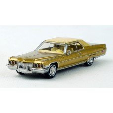 BR18126 HO Scale Brekina 1972 Cadillac Coupe DeVille - Gold/Cream