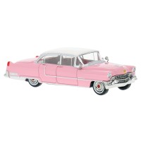 BR18350 HO Scale Brekina 1955 Cadillac Fleetwood - Pink/White