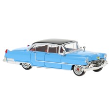 BR18351 HO Scale Brekina 1955 Cadillac Fleetwood - Blue/Black