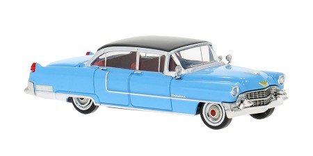 BR18351 HO Scale Brekina 1955 Cadillac Fleetwood - Blue/Black