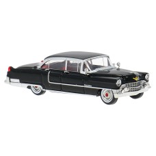 BR18352 HO Scale Brekina 1955 Cadillac Fleetwood - Black/Black