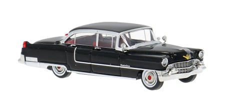 BR18352 HO Scale Brekina 1955 Cadillac Fleetwood - Black/Black