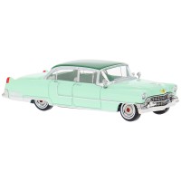 BR18353 HO Scale Brekina 1955 Cadillac Fleetwood - Light Green/Dark Green