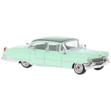BR18353 HO Scale Brekina 1955 Cadillac Fleetwood - Light Green/Dark Green