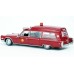 BR19775 HO Scale Brekina 1966 Cadillac Miller Meteor Ambulance - Red