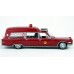 BR19775 HO Scale Brekina 1966 Cadillac Miller Meteor Ambulance - Red