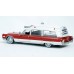 BR19776 HO Scale Brekina 1966 Cadillac Miller Meteor Ambulance - Red/White