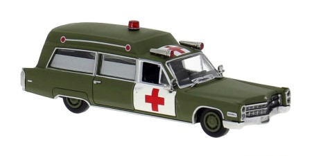 BR19789 HO Scale Brekina 1966 Cadillac Miller Meteor Ambulance - US Army Green BR19789 HO Scale Brekina 1966 Cadillac Miller Meteor Ambulance - US Army Green
