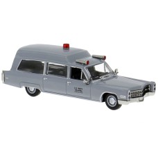 BR19790 HO Scale Brekina 1966 Cadillac Miller Meteor Ambulance - US Navy Gray BR19790 HO Scale Brekina 1966 Cadillac Miller Meteor Ambulance - US Navy Gray