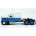 BR85781 HO Scale Brekina Chevrolet Bison Sleeper Truck Tractor - White/Blue