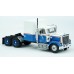 BR85781 HO Scale Brekina Chevrolet Bison Sleeper Truck Tractor - White/Blue