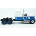 BR85781 HO Scale Brekina Chevrolet Bison Sleeper Truck Tractor - White/Blue