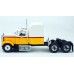 BR85782 HO Scale Brekina Chevrolet Bison Sleeper Truck Tractor - White/Yellow