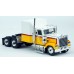 BR85782 HO Scale Brekina Chevrolet Bison Sleeper Truck Tractor - White/Yellow