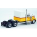 BR85782 HO Scale Brekina Chevrolet Bison Sleeper Truck Tractor - White/Yellow