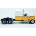 BR85782 HO Scale Brekina Chevrolet Bison Sleeper Truck Tractor - White/Yellow