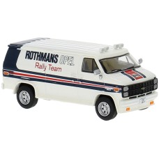 BR18257 - Brekina HO 1983 Chevrolet G20 Van - White Rothmans Opel Rally Team