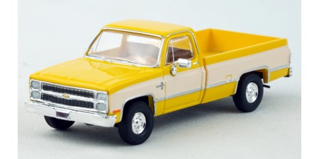 BR19655 - Brekina HO 1981 Chevrolet C20 Pickup - Yellow/White Two Tone