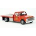BR19671 - Brekina HO 1968 Chevrolet C30 Flatbed Truck - VFD Red