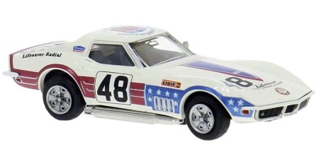 BR19985 - Brekina HO '68-'72 Chevrolet Corvette C3 Coupe - White John Greenwood Racing #48