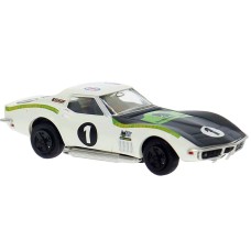 BR19988 - Brekina HO '68-'72 Chevrolet Corvette C3 Coupe - White/Black Ecurie Leopard #1