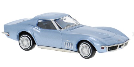 BR19990 - Brekina HO '68-'72 Chevrolet Corvette C3 Coupe - Metallic Light Blue