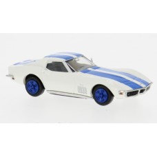 BR19991 - Brekina HO '68-'72 Chevrolet Corvette C3 Coupe - White/Blue Stripes