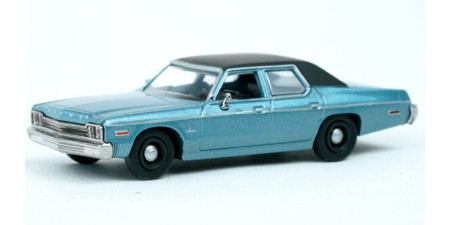 BR18151 HO Scale Brekina 1974 Dodge Monaco - Metallic Blue-Green/Black