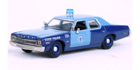 BR18156 HO Scale Brekina 1974 Dodge Monaco - Blue/Blue Massachusetts State Police