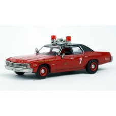 BR18157 HO Scale Brekina 1974 Dodge Monaco - Red/Black Chicago Fire Department