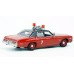 BR18157 HO Scale Brekina 1974 Dodge Monaco - Red/Black Chicago Fire Department