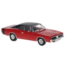 BR18003 HO Scale Brekina 1969 Dodge Charger R/T - Red/Black