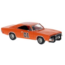 BR18004 HO Scale Brekina 1969 Dodge Charger - Orange "General Lee"