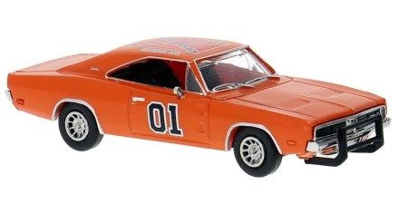 BR18004 HO Scale Brekina 1969 Dodge Charger - Orange "General Lee"