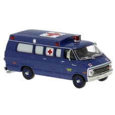 BR18313 HO Scale 1975 Dodge B200 Ambulance - US Air Force Blue BR18313 HO Scale 1975 Dodge B200 Ambulance - US Air Force Blue