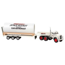 BRE86308 - HO Scale Brekina Dodge LCF CT-900 Tandem Axle Truck Tractor & Lowboy Trailer - White Hurricane Hell Drivers BRE86308 - HO Scale Brekina Dodge LCF CT-900 Tandem Axle Truck Tractor & Lowboy Trailer - White Hurricane Hell Drivers