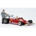 BR22977 HO Scale 1977 Ferrari 312T2 (#21, Gilles Villeneuve) Formula 1 Race Car & Enzo Ferrari Figure