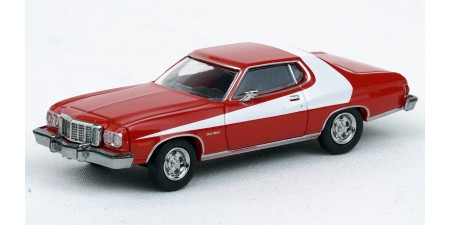 BR19725 HO Scale Brekina 1976 Ford Gran Torino - Red/White "Starsky & Hutch"