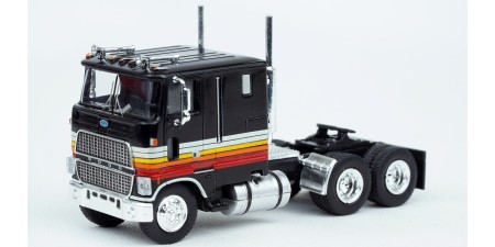BR85853 HO Scale Brekina Ford CLT-9000 COE Truck Tractor Black - BF Goodrich