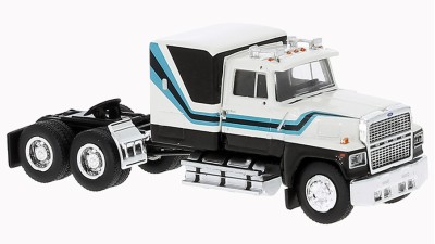 BR85878 HO Scale Brekina Ford LTL-9000 Truck Tractor White/Black/Blue