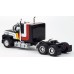 BR85881MCW HO Scale Brekina Ford LTL-9000 Truck Tractor Black/White, Red & Yellow Stripes