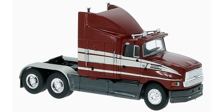 BR85900 HO Scale Brekina Ford Aeromax 120 (LTLA-9000) Truck Tractor Dark Red/Gray Stripes