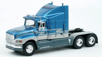 BR85902 HO Scale Brekina Ford Aeromax 120 (LTLA-9000) Truck Tractor Metallic Blue/Gray Stripes