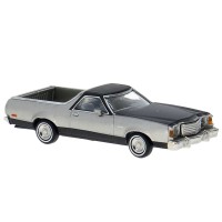 BR18231 HO Scale Brekina 1977 Ford Ranchero 500 - Silver/Black BR18231 HO Scale Brekina 1977 Ford Ranchero 500 - Silver/Black