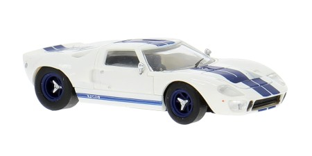 BR18551 HO Scale Brekina 1965 Ford GT40 - White/Blue Stripes BR18551 HO Scale Brekina 1965 Ford GT40 - White/Blue Stripes