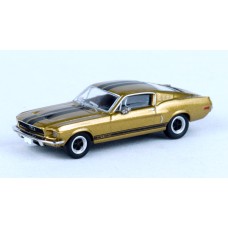 BR19615 HO Scale Brekina 1968 Ford Mustang GT350 Fastback - Metallic Gold/Black Stripes